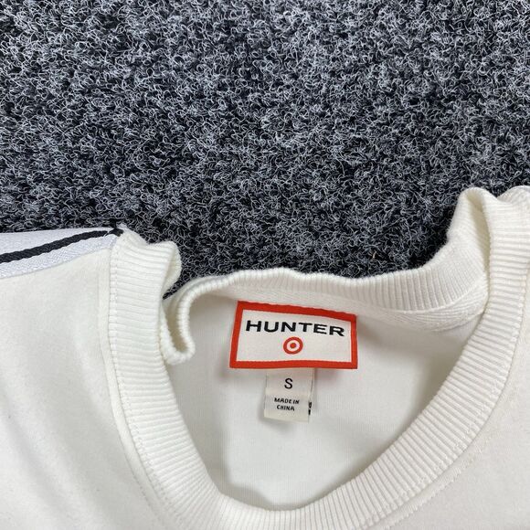 HUNTER x TARGET Embossed Cropped Crewneck Pullover Sweatshirt Crop Top Small - Picture 2 of 5
